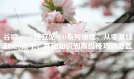 谷歌google独立站SEO系列课程，从零基础到SEO高手，基础知识到高级技巧的覆盖