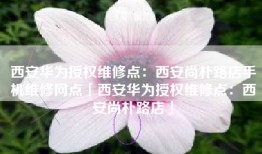 西安华为授权维修点：西安尚朴路店手机维修网点「西安华为授权维修点：西安尚朴路店」