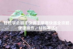 轻松学会顺丰快递下单寄快递全攻略，便捷操作，轻松寄达！