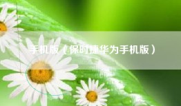 手机版（保时捷华为手机版）
