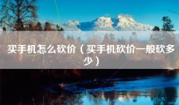 买手机怎么砍价（买手机砍价一般砍多少）