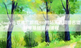 Google谷歌推广教程SEO网站关键词排名提升零基础资源课程