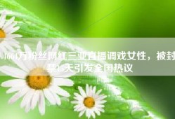 4664万粉丝网红三亚直播调戏女性，被封禁15天引发全国热议