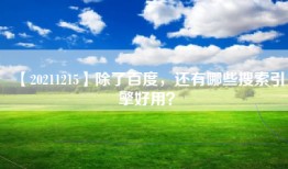 【20211215】除了百度，还有哪些搜索引擎好用？