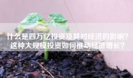 什么是四万亿投资及其对经济的影响？这种大规模投资如何推动经济增长？