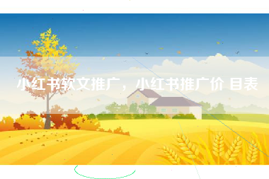 小红书软文推广，小红书推广价 目表