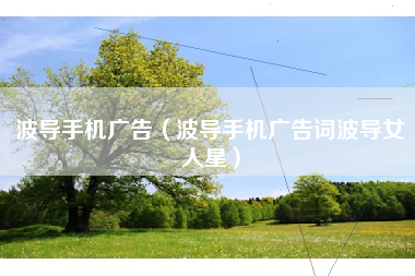 波导手机广告（波导手机广告词波导女人星）