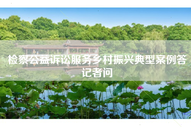 检察公益诉讼服务乡村振兴典型案例答记者问