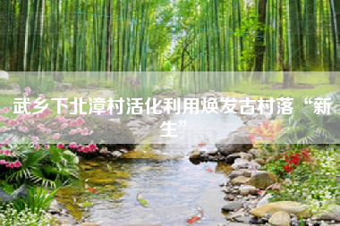 武乡下北漳村活化利用焕发古村落“新生”